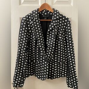 Lane Bryant Black and White Polka Dot Blazer
